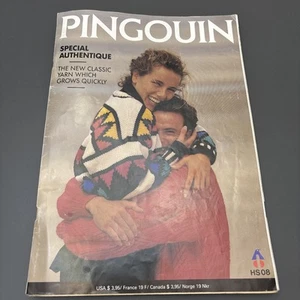Vintage Pingouin Magazine #21 Retro Knitting Designs Chunky Sweaters - Picture 1 of 9