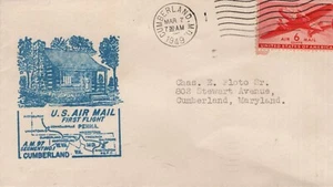 FIRST FLIGHT AM 97, CUMBERLAND, MD 1949 FDC19550 - Picture 1 of 2