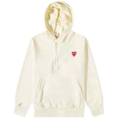 COMME DES GARCONS PLAY CORAZÓN ROJO JAPÓN SUÉTER SUDADERA CON CAPUCHA MARFIL CREMA PARA HOMBRE PEQUEÑO PEQUEÑO SM Foto 1 de 4