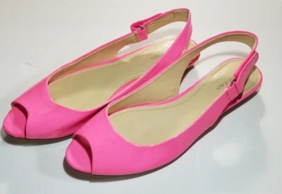 Sapatos femininos Calvin Klein rosa neon patente EUA tamanho 9M etiquetas ajustáveis Jaylin - Imagem 1 de 4