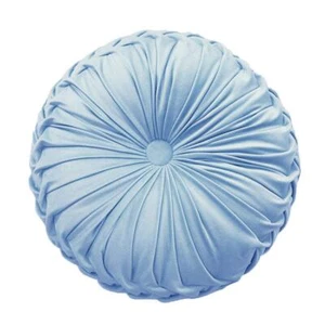 Round Velvet Throw Pillow Light Blue Home Decor Cushion - Picture 1 of 7