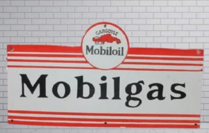 Mobil Gas Rare Porcelain Enamal Heavy Metal 36 x 16 inches Double Side - Picture 1 of 2