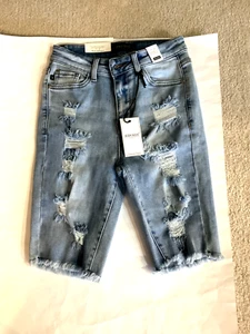 Judy Blue Los Angeles Kids High Waist Jeans Blue Distressed Size S New with Tags - Picture 1 of 7