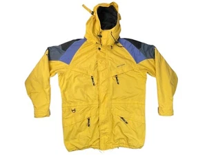Y2K Rip Curl Rain Jacket Parka Mens MYellow Winter Full Zip Hood Water Resistant - Bild 1 von 7
