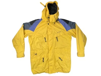 Y2K Rip Curl Rain Jacket Parka Mens MYellow Winter Full Zip Hood Water Resistant - Image 1 of 4