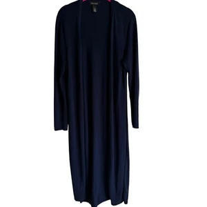WHITE HOUSE BLACK MARKET Officer Blue Long Sleeve Duster Damen Strickjacke, L - Bild 1 von 5