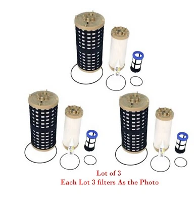 3 x 3 Fuel Filter Kit  Fits Detroit Diesel Freightliner Sterling Western Star - Image 1 of 4