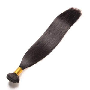 Unprocessed Remy Virgin human Hair Silk Straight Brazilian Natural Color Sew In - Picture 1 of 46