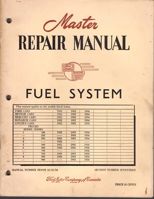 Ford 1952-1954 Fuel System Master Repair Manual - image 1 of 4