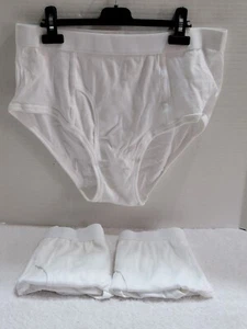 NWOTS 3 PAIR MEN'S KINGSIZE WHITE 100% COTTON BRIEFS SIZE 2XL TIGHTY WHITIES - Picture 1 of 5
