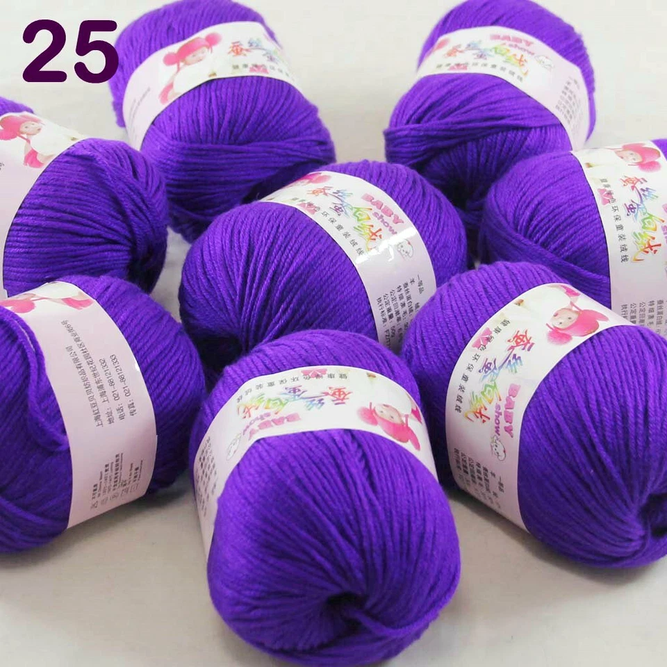 Sale 8 Skeinsx50gr DK Baby Cashmere Silk Wool Children Hand Knit Crochet Yarn 25 - Image 1 of 4