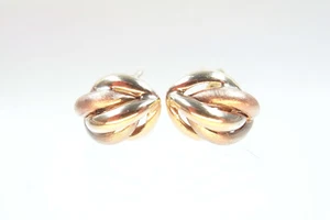 Hermosos pendientes de nudo de diseño 333 oro amarillo finamente mate alrededor de 1980 - Imagen 1 de 9