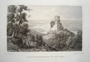Burg Greifenstein Donau Österreich wunderschöner echter Stahlstich 1842 - Picture 1 of 1