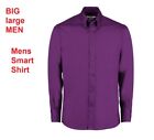 BIG LARGE MENS Kustom Kit KK188 long sleeve shirt office casual work PURPLE