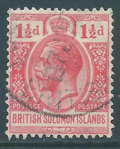 BRITISH SOLOMON ISLANDS 1913 George V used 1 1/2d SG19 - Picture 1 of 2