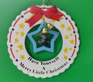 Wood Wreath Christmas HAVE YOURSELF A MERRY LITTLE CHRISTMAS 5" Ornament - Picture 1 of 4