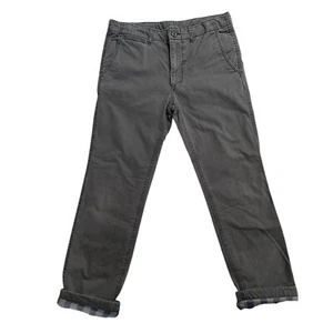 Gap Kids Lined Chino Pants Boys 16 HUSKY Steel Gray Adjustable Waist - Picture 1 of 7