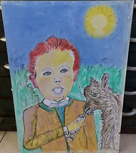 Peter Rosa Art Naiv Trash Art Gouache Porträt Schafmilchseife Nerd Art - Bild 1 von 5