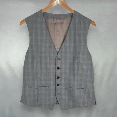 Chaleco a Cuadros Jaeger Alfred Marrón 100% Lana Fresco Para Hombre 40R Foto 1 de 4