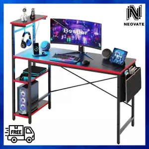 Gaming Desk with Power Outlet & LED Light 51.3 inches Computer Office Desk - Picture 1 of 6