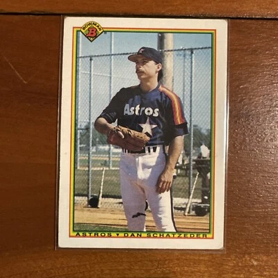 1990 Bowman #69 Dan Schatzeder Houston Astros Baseball Card - Image 1 of 2