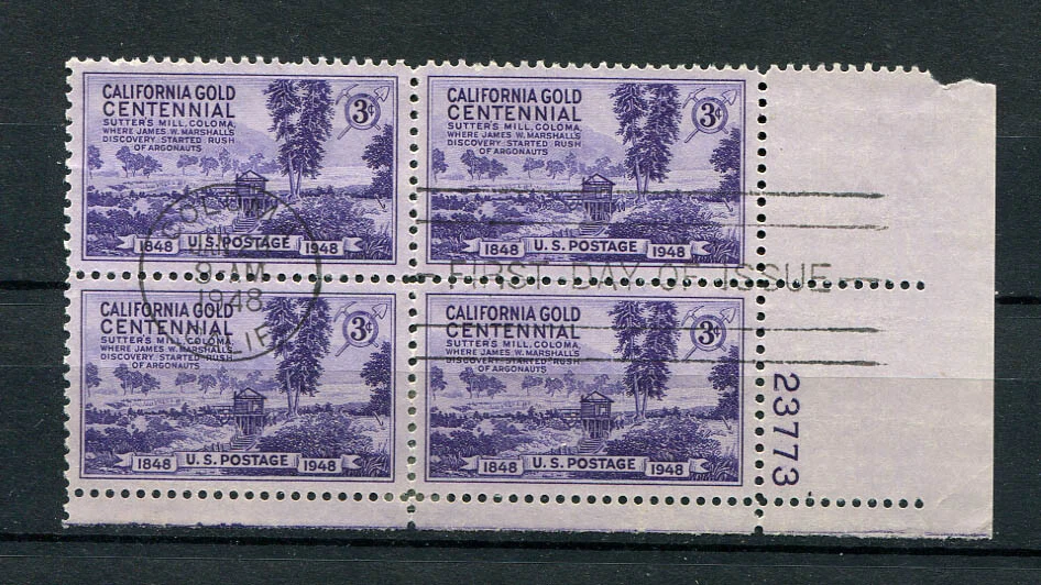 USA : Scott # 954 - Plate Block # 23733 - used - Image 1 of 1