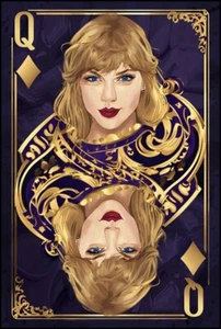 Letrero póster de metal Taylor Swift Golden Queen of Diamonds Swiftie Eras Fan Art - Imagen 1 de 2