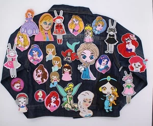 Iron on patches for girls sew on patches for kids, Disney Princesses - Picture 1 of 4