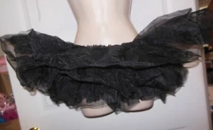  Short Black Graduated Classical Tutu 5 tier heavily ruffled organdy ch/adult - Picture 1 of 11