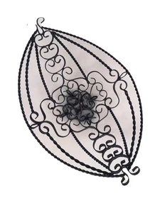 Vintage Folk Art Style Wrought Iron Metal Scroll Filigree Ornate Basket Bowl - Picture 1 of 5