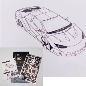3D Metal Puzzle Model- Sport Car Color Stainless Steel E2-084 - Picture 1 of 8