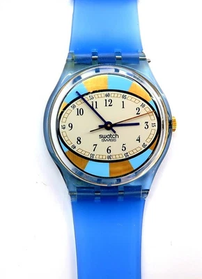 NEW Swatch Watch MILK SHAKE GK139 with Case 1994 Gents ~ REPLACEMENT BAND Works - Image 1 of 4