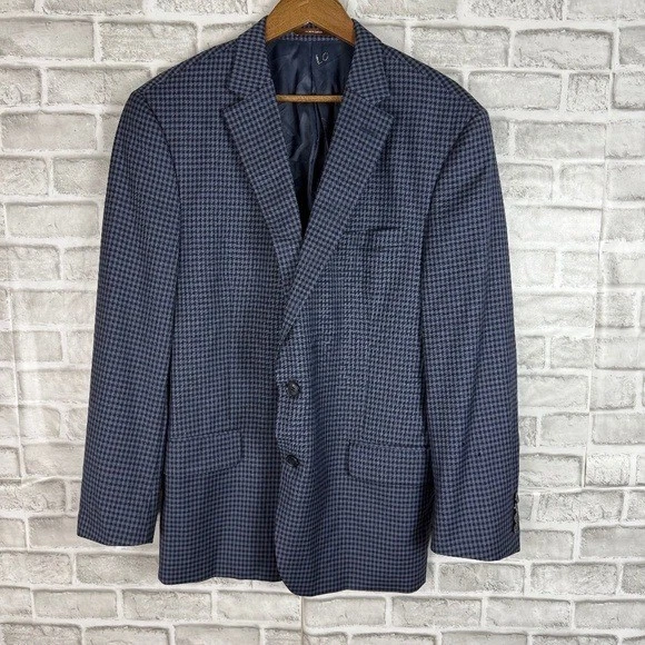 Blazer Traje Chaqueta Para Hombre Peter Millar Azul Marino y Cobalto Cuadros Guinga 2 Botones 44L Foto 1 de 4