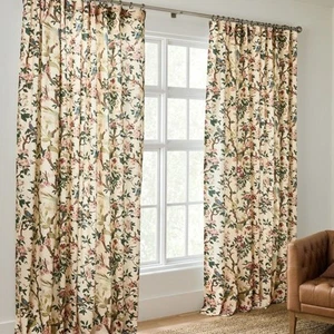 Pottery Barn NOLA Print Ivory 2 in 1 Pole Top Curtain 50" x 84" NEW One Panel - Picture 1 of 7