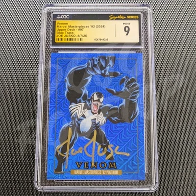 2024 Marvel Masterpieces 92 Platinum #97 Venom CGC Mint 9 Jusko Auto - Image 1 of 4