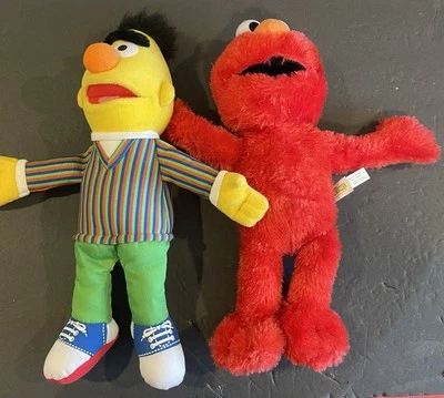 Мягкая плюшевая игрушка Sesame Street Bert & Elmo 2018 Gund длина 15 дюймов лот из 2 - Изображение 1 из 4