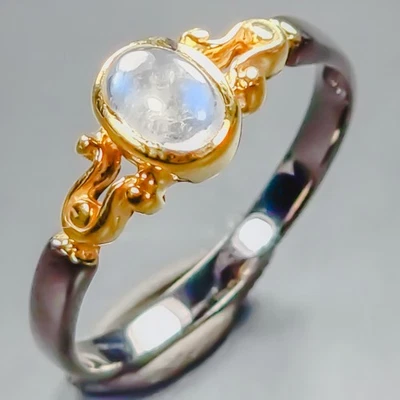Jewellery Natural Moonstone Ring 925 Sterling Silver Size 7 /R439237 - Image 1 of 4