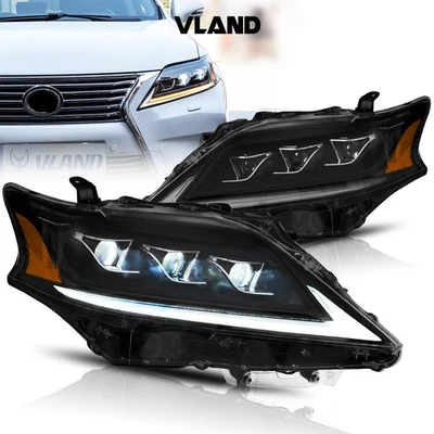 Faróis projetores LED VLAND para 2013-2015 Lexus RX 350 450h com animação azul - Imagem 1 de 4