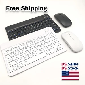 Wireless Bluetooth Keyboard and 2.4GH'z Mouse Set Rechargeable for iPad Android - Afbeelding 1 van 54