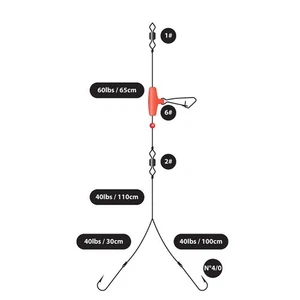 Greys Boat Tied Sea Rigs Flowing Trace 2 Hook Size 4/0 - Picture 1 of 1