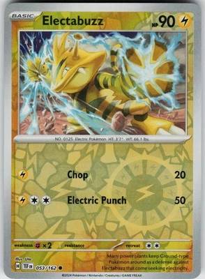 Pokemon Electabuzz 053/162 SV05: Temporal Forces NM Reverse Holo card - Image 1 of 2