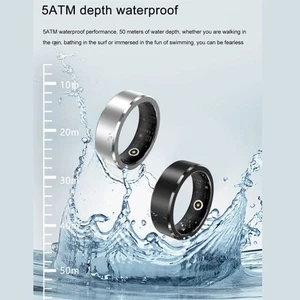 Smart Ring Health Tracker 50M Imperméable BLE 5.1 Batterie Rechargeable 18mAh S - Zdjęcie 1 z 21