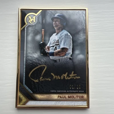 2023 年 Topps 博物馆收藏 Paul Molitor 金框签名 01/10 酿酒商名人堂 — 第 1/3 张图片