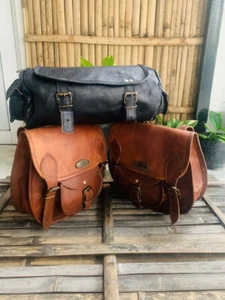 Saddle Bag Goat Leather Side Motorcycle almost Free Dope Bag - Picture 1 of 6