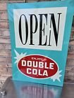Vintage 1950's Double Cola Open Sidewalk Sign - Original NOS !!