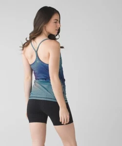 NEW LULULEMON POWER Y TANK *LUON LIGHT COSMIC DOT WHITE MULTI SZ 4 OFFERS - Picture 1 of 2