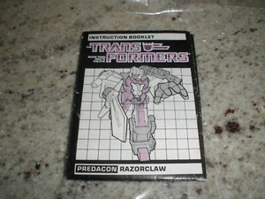 TRANSFORMERS PREDACON RAZORCLAW INSTRUCTION BOOKLET ONLY 1986 - Picture 1 of 7