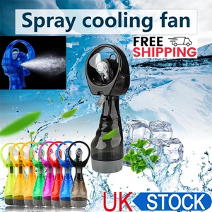 Handheld Water Spray Cooling Mist Fan Portable Travel Gadget Battery Powered - Picture 1 of 21