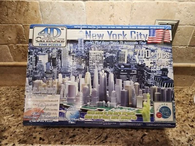 4D Cityscape New York City Jig Saw Time Puzzle New Factory Sealed Glows in Dark - Image 1 of 2