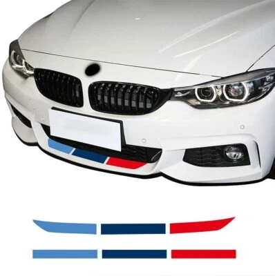 Pegatinas de parachoques delantero trasero de auto calcomanía a rayas de rendimiento M para modelos BMW Foto 1 de 4